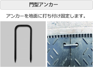 門型アンカー / アンカーを地面に打ち付け固定します。